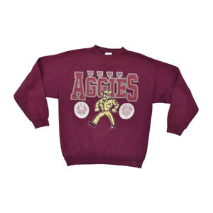 Tultex Texas A&M Aggies Sweatshirt Men Large Maroon Vintage 90s Graphic Pullover